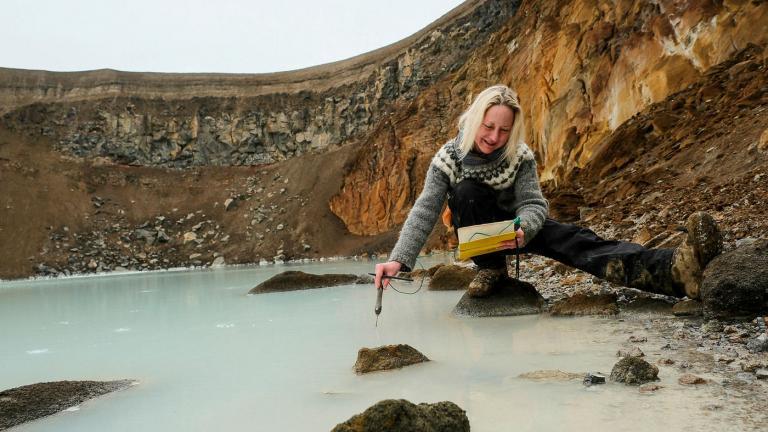Michelle Parks, specialist in volcano deformation and volcano monitoring at the Icelandic Meteorological Office